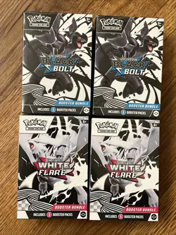 Pokemon Black Bolt & White Flare BOOSTER BUNDLE Lot of 4 Factory Sealed - Image 1