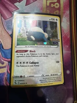 Pokemon TCG Snorlax Sword & Shield - Pokemon GO #55 Holo LP Cosmos - Image 1