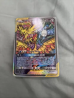 Pokemon TCG Hidden Fates Moltres & Zapdos & Articuno Stained Glass Promo SM210 - Image 1