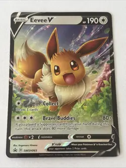 2020 Pokemon Sword & Shield Eevee V Promo Holo 190 HP SWSH065 - Image 1