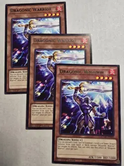 Yugioh! 3x Dragonic Warrior MZMU-EN043 Rare 1st Ed NM - Image 1