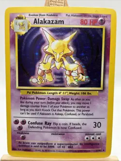 Alakazam - 1/102 - Pokemon Base Set Unlimited Holo Rare Card WOTC MP - Image 1