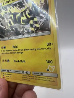 Zebstrika #16 45/181 Rare Non Holo Team Up Pikachu Stamped Pokemon TCG Card NM - Image 5