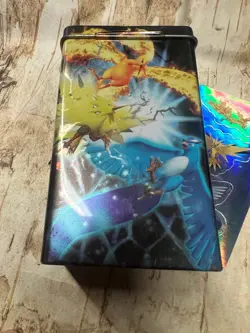 Vintage Pokemon 2004 Empty Trading Card Game Tin - Zapdos, Articuno, Moltress - Image 1