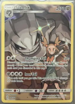 Pokemon Steelix Full Art Holo Card Secret, 247/236, Sun & Moon Cosmic Eclipse - Image 1