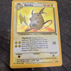 Pokemon TCG Raichu Fossil Holo Rare Card 14/62 LP - Image 2