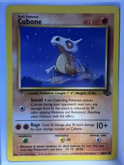 Pokemon Cubone 50/64 Jungle Unlimited Common Basic 1999 English Card MP - Image 1