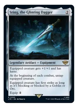 1x MTG Sting, the Glinting Dagger - The Lord of the Rings Rare! NM Mint! - Image 1