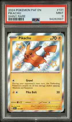2024 PAF EN PIKACHU #131 & RAICHU #132 SHINY RARE POKEMON PSA 9 SET - Image 2