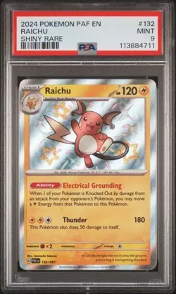 2024 PAF EN PIKACHU #131 & RAICHU #132 SHINY RARE POKEMON PSA 9 SET - Image 4