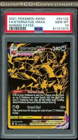 PSA 10 ⭐ Pokemon Eternatus VMAX SV122 Shining Fates Shiny Full Art Gold Graded - Image 1