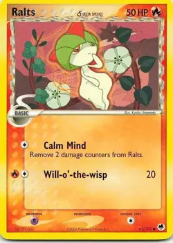 Ralts 61/101 EX Delta Species Common NM Pokemon TCG - Image 1