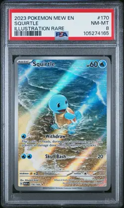 2023 POKEMON MEW EN-151 ILLUSTRATION RARE #170 SQUIRTLE PSA 8 - Image 1