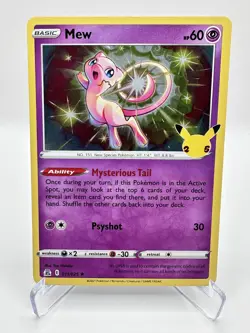 Mew 011/025 Celebrations Holo Pokemon Lightly Played - Image 1
