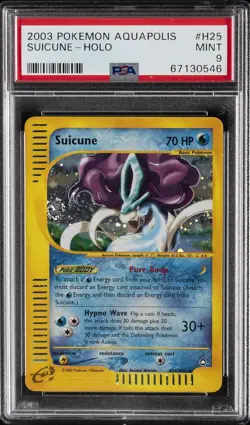 2003 POKEMON AQUAPOLIS #H25 SUICUNE-HOLO PSA 9 - Image 1