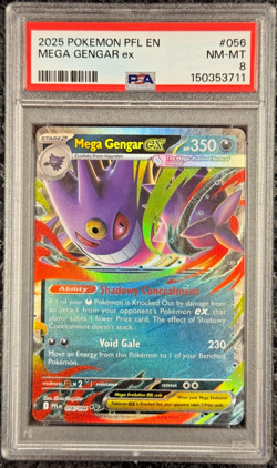 2025 POKEMON PFL EN MEGA GENGAR ex #056 - PSA 8 - Image 1
