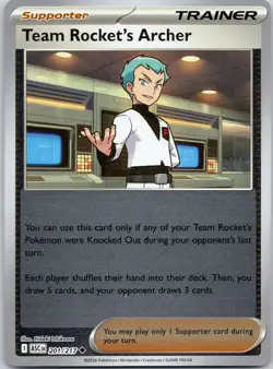 Team Rocket's Archer 201/217 UC ME: Ascended Heroes Pokemon Reverse Holo NM - Image 1