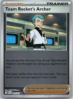 Team Rocket's Archer 201/217 UC ME: Ascended Heroes Pokemon Reverse Holo NM - Image 1