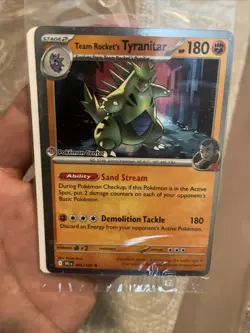 ERROR MISCUT Team Rockets Tyranitar 096/182 Pokemon Center Stamp Promo Sealed - Image 2
