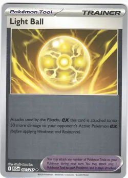 Light Ball 191/217 Reverse Holo UC ME: Ascended Heroes NM Pokemon - Image 1