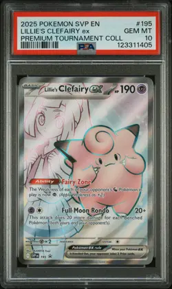 2025 POKEMON SVP EN-SV BLACK STAR PROMO #195 LILLIE'S CLEFAIRY EX PSA 10 - Image 1