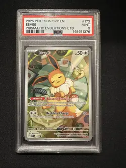 2025 POKEMON SVP EN BLACK STAR PROMO #173 EEVEE PRISMATIC EVOLUTIONS ETB PSA 9 - Image 1