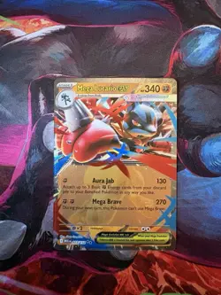 Mega Lucario ex - 077/132 ME01: Mega Evolution Pokemon NM Holo - Image 1