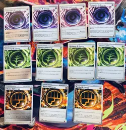12x-Pokemon TCG-Rare Holo Energy (Growing/Telepathic/Rocky) Perfect Order - Image 1