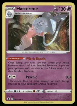 Hatterene 073/198 Holo Rare Chilling Reign Pokemon Holo Lightly Played - Image 1