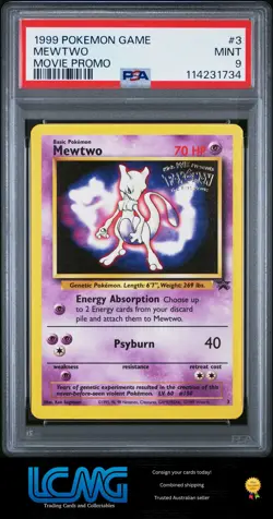1999 Pokemon Game Movie #3 Mewtwo Movie Promo PSA 9 - Image 1