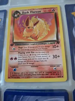 Dark Flareon 35/82 Team Rocket 1st Edition Pokemon Card WOTC - Image 1