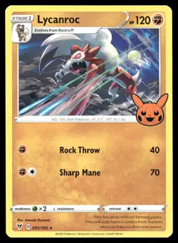 Pokemon Cards Lycanroc 095/185 Trick or Trade BOOster Holo Promo NM - Image 1