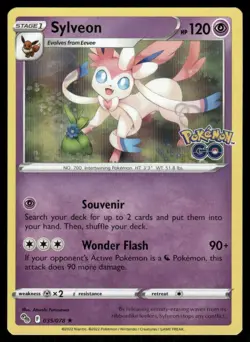 Pokemon Cards Sylveon 035/078 Pokemon GO Holo Rare NM - Image 1