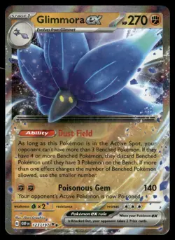 Pokemon Cards Glimmora ex 123/197 Obsidian Flames Double Rare NM - Image 1
