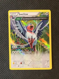 Swellow 72/108 2015 XY Roaring Skies Pokemon Card TCG Full Art Holo Rare - VLP - Image 1