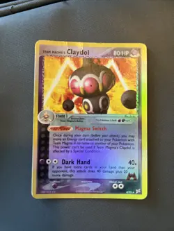 2004 Pokemon TCG Claydol 8/95 Team Magma’s Holo Foil MP - Image 1
