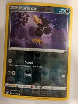 Murkrow 093/163 - Battle Styles Reverse Pokemon Holo Foil Nice! - Image 1
