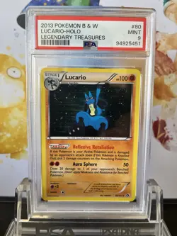 2013 POKEMON BLACK & WHITE #80 LUCARIO HOLO MINT PSA 9 LEGENDARY TREASURES - Image 1