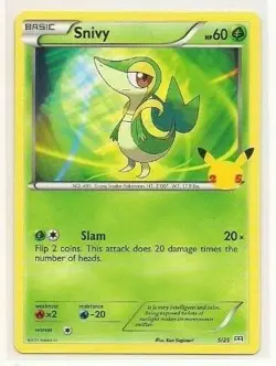 Pokemon Snivy 5/25 Non-Holo 25th Anniversary Mcdonalds Promo 2021 Pack Fresh - Image 1