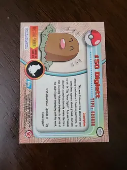 NM! BLUE Label Diglett #50 Topps Pokemon Series 1 TV Animation Edition - Image 2