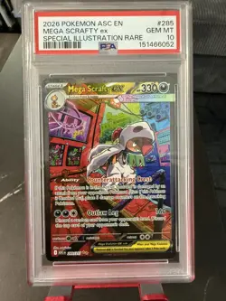 2026 POKEMON ASCENDED HEROES SPECIAL ILLUSTRATION RARE MEGA SCRAFTY EX PSA 10 - Image 1