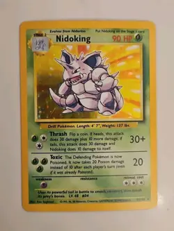 Pokemon TCG Nidoking 11/102 Base Set Holo Rare Unlimited - Image 1