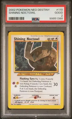 2002 POKEMON NEO DESTINY #110 SHINING NOCTOWL PSA 2 - Image 1