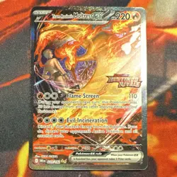 Pokemon TCG Team Rocket's Moltres EX Full Art Holo 229/182 GameStop Exclusive - Image 2