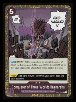 Conquerer of Three Worlds Ragnaraku EB01-039 R - One Piece NM TCG - Image 1