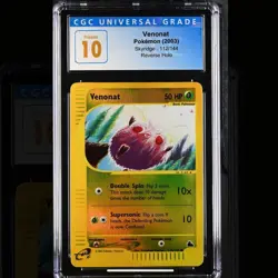 CGC PRISTNE 10 2003 POKEMON SKYRIDGE #112 VENONAT-REVERSE FOIL POP 2 - Image 1