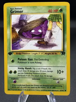 Pokemon TCG Grimer Team Rocket 57/82 Regular 1st Edition Common LP-NM - Image 1