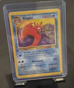 Portuguese Pokemon Card - Kingler 38/64 1st Edition Fossil Ultra Rare Low Pop - Image 1