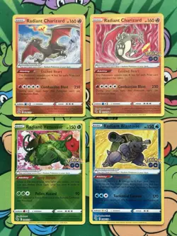 Pokemon Radiant Charizard, Blastoise & Venusaur Lot (4) Crown Zenith, Pokemon GO - Image 1