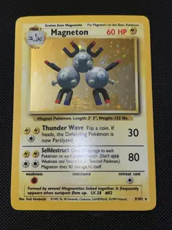 Pokemon Base Set Magneton Holo Rare 9/102 NM/LP - Image 2
